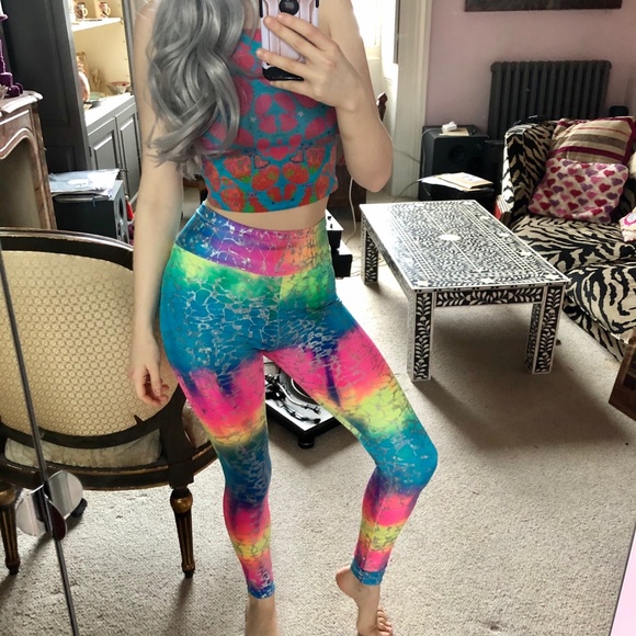 Tirade 13 Lycra Spandex Rainbow Tye Dye Leggings - Picture 4 of 4